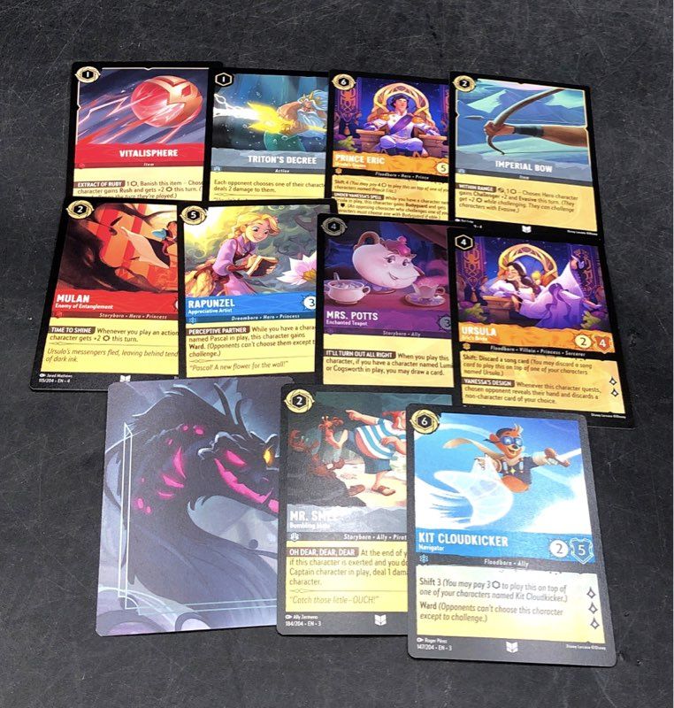 Disney Lorcana & Vintage Disney Card Lot Mixed Sets 3.3 Lbs See Photos