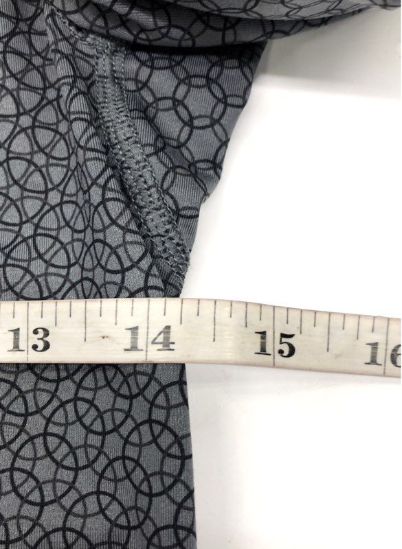 Nike Pro Women's Dri-FIT 1/2 Zip Gray Geometric Circle Print Pullover Top Sz S