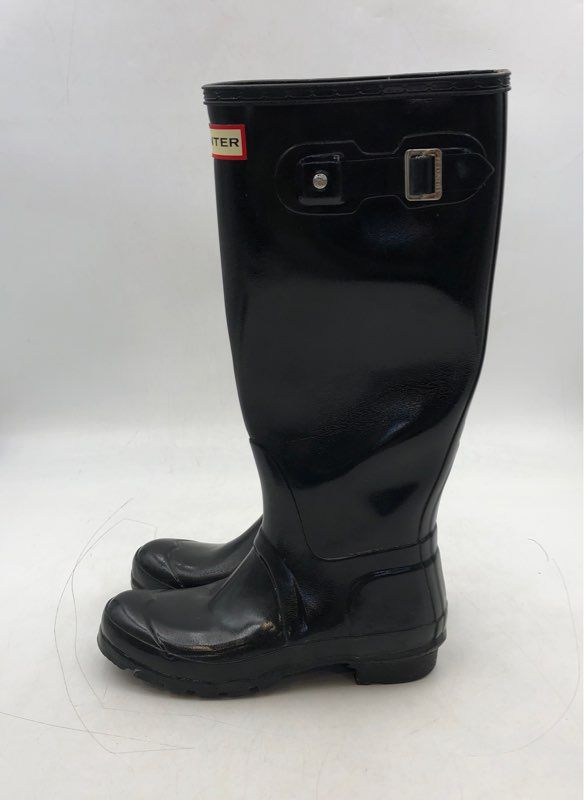 Hunter Women&#39;s Black Knee High Round Toe Rain Boots - Size 6