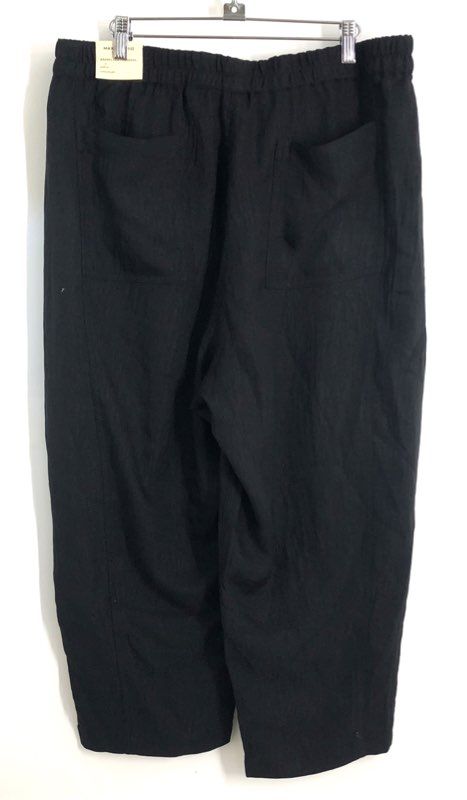 Max Studio London Women's Black Elastic Waist Pull-On Textured Pants Sz 1X NWT