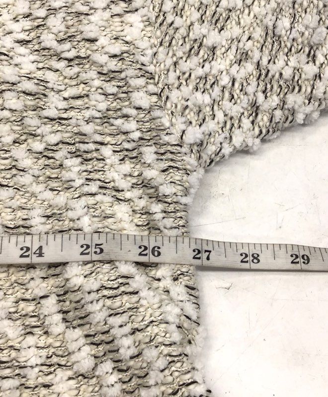 Ecote Women's Cream Black Textured Open Front Popcorn Knit Cardigan Sz S
