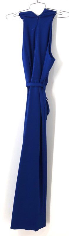 NWT Calvin Klein Women's Royal Blue Twist Halter Neck Wide Leg Jumpsuit Size 10