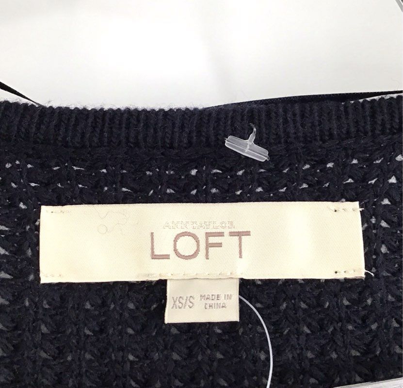 Loft Women's Black Open Front Textured Knit Long Cardigan Sweater NWT Sz XS/S
