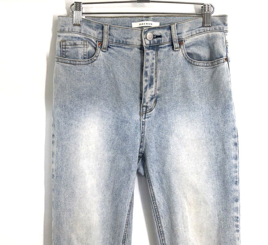 PacSun Women's Light Wash High Rise Slim Zipper Split Hem Jeans Size 27