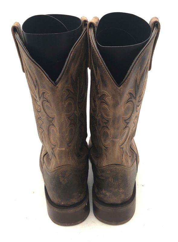 Laredo 7835 Brown Distressed Leather Square Toe Cowboy Boots Men's Size 7D