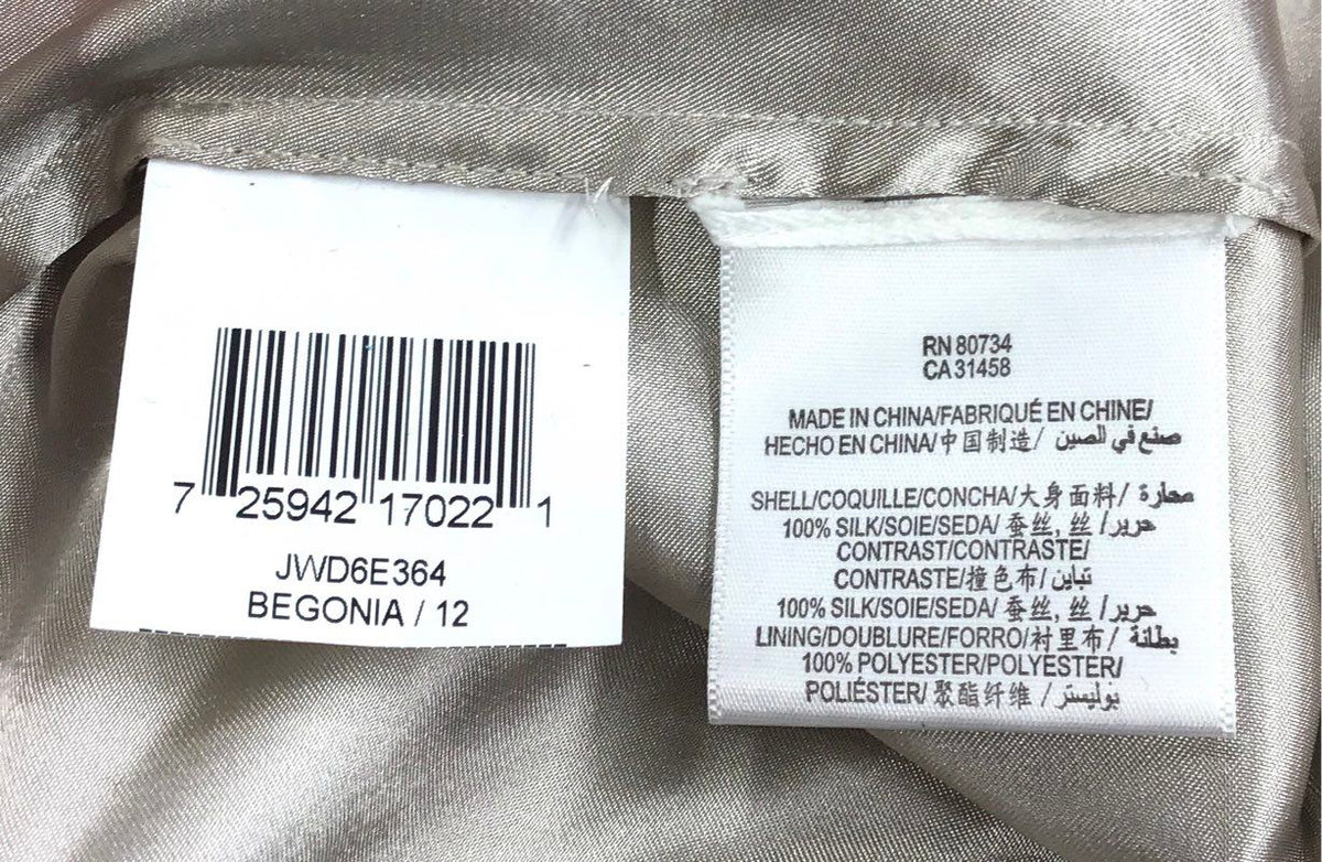 BCBGMAXAZRIA NWT Silk Strapless Begonia Print Gown Maxi Dress Sz 12