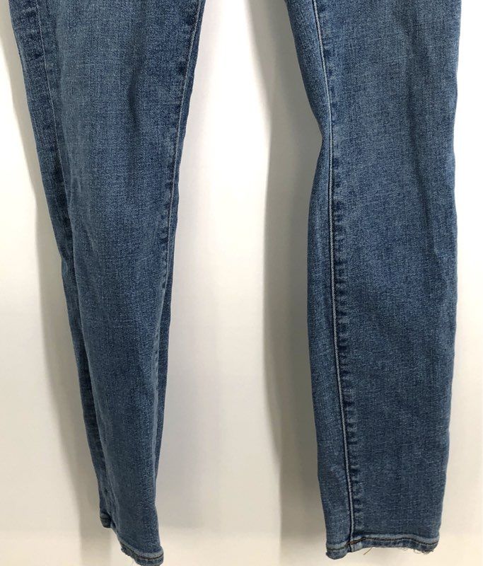 J.Crew Women's Blue 10" High-Rise Skinny Button Fly Stretch Denim Jeans Sz 25