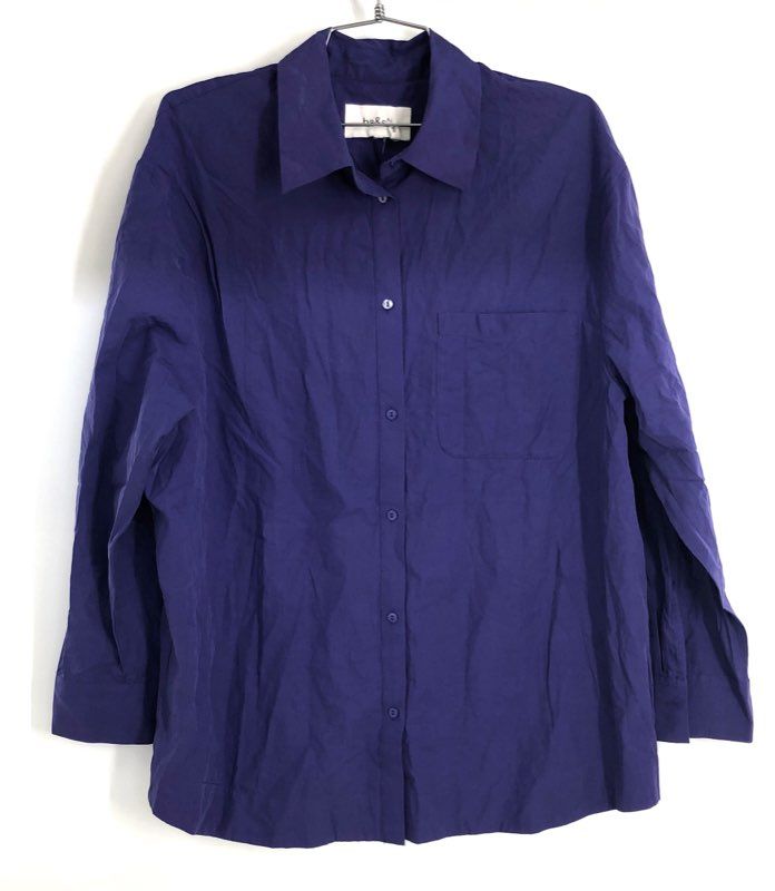 BA&SH Women's Purple Karla Shirt Long Sleeve Button Down Pocket Sz 1 NWT