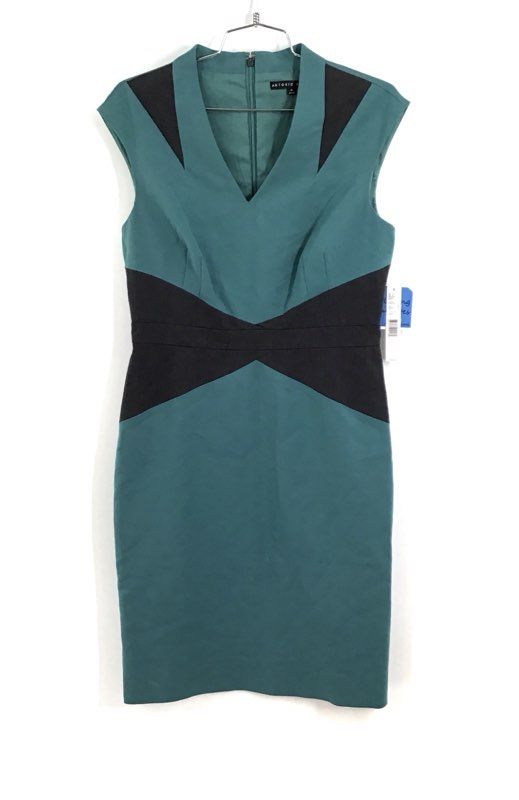 NWT Antonio Melani Women&#39;s Green Back Zip Sheath Dress - Size 8