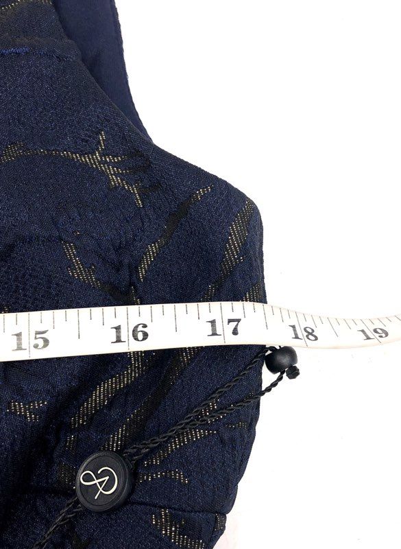 Adrianna Papell Women's Navy Gold Metallic Jacquard Sheath Dress Sz 6 NWT