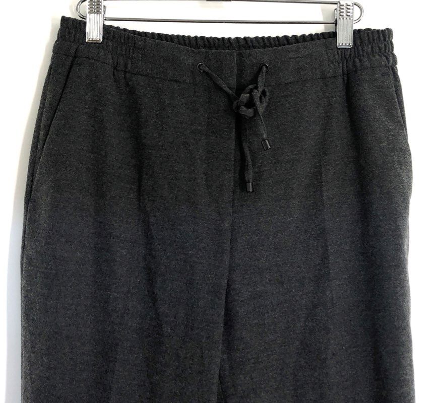 Gerard Darel Women's Gray Drawstring Elastic Waist Tapered Trousers Size 38