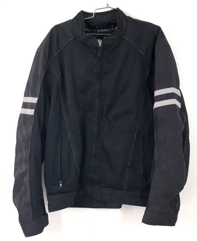 Black Brand Men's Black Biker Jacket - Size 3XL