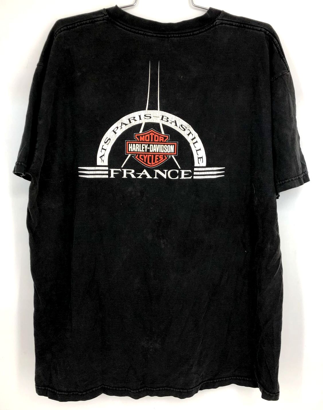 Vintage Harley-Davidson Front/Back Print Paris-Bastille, France T-Shirt - Sz XL