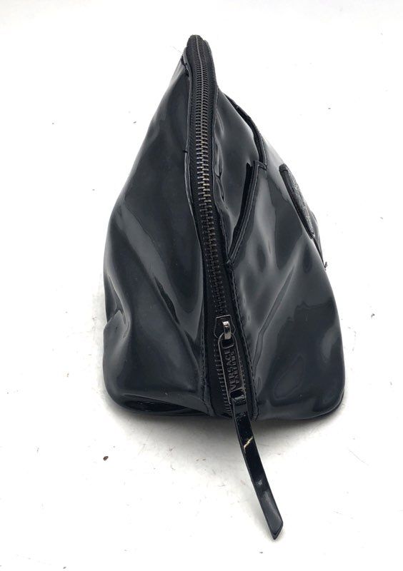 Versace Parfums Black Medusa Logo Patent Cosmetic Toiletry Pouch Bag