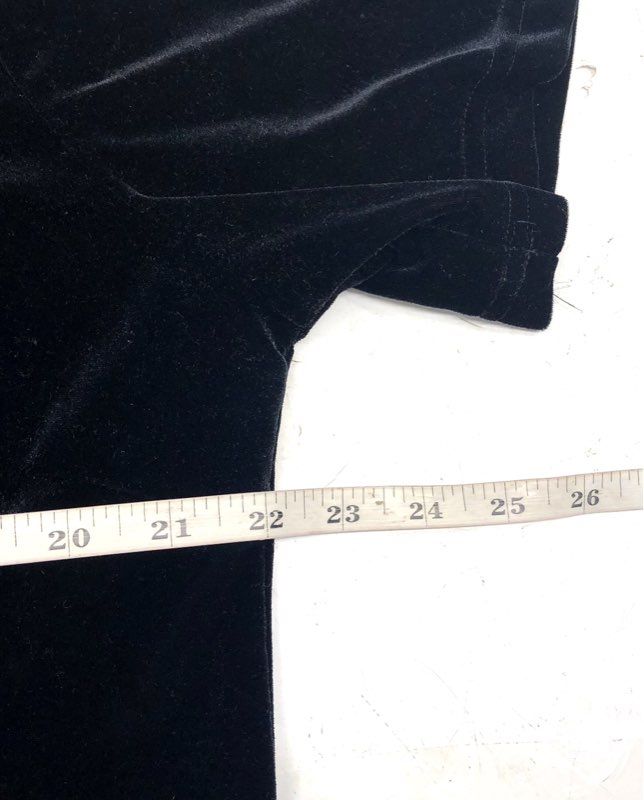 Vintage Betsy's Things 90s Black Velvet Short Sleeve Dress Made USA Sz 16