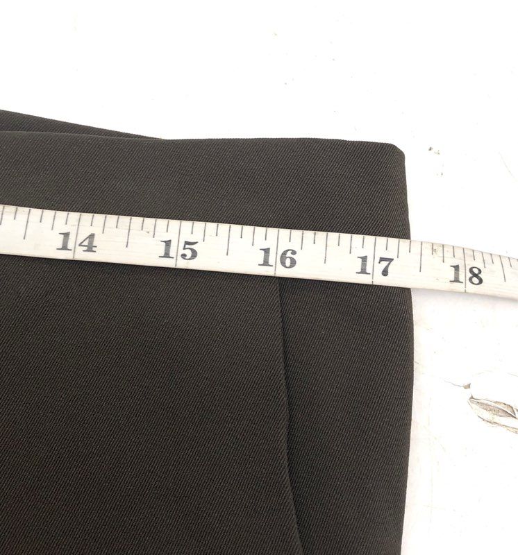 Women's Dark Brown Stitched Knee Ankle Slit Trousers Pants Sz 35x27