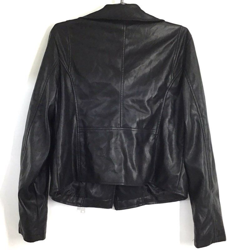 Bagatelle Collection Women's Black Faux Leather Moto Biker Jacket Size L