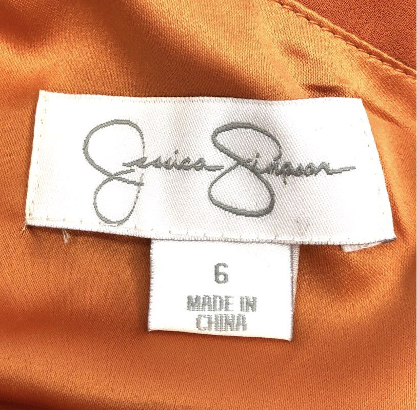 Jessica Simpson Women's Rust One Shoulder Ruffle Cocktail Dress Sz 6 NWT