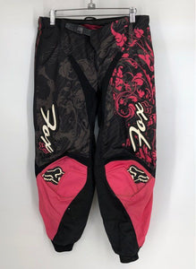 Fox Racing Women's Black Pink Motorcycle Pants - Size 9/10