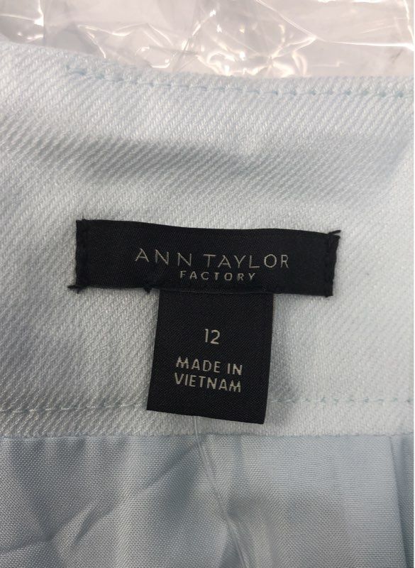 Ann Taylor Factory Women's Pale Blue Pencil Skirt NWT Back Slit Lined Sz 12