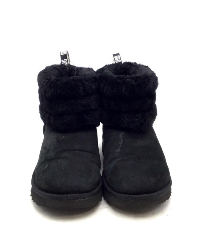 UGG Women&#39;s Classic Mini Fluff 1098533 Black Quilted Snow Boots - Size 8