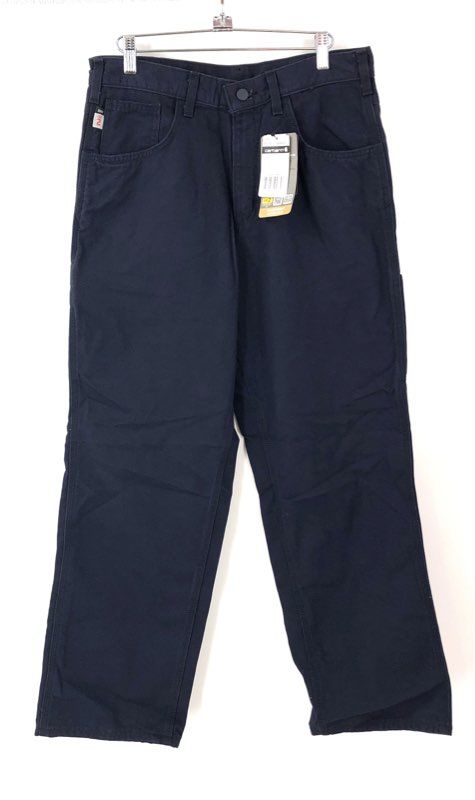 Carhartt Men's FRB159 Flame-Resistant Canvas Work Pants Navy 32x30 NWT