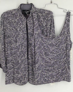 NWT Vintage Alex Evenings Women's Lavender 2-Piece Tank & Jacket Set- Size Large