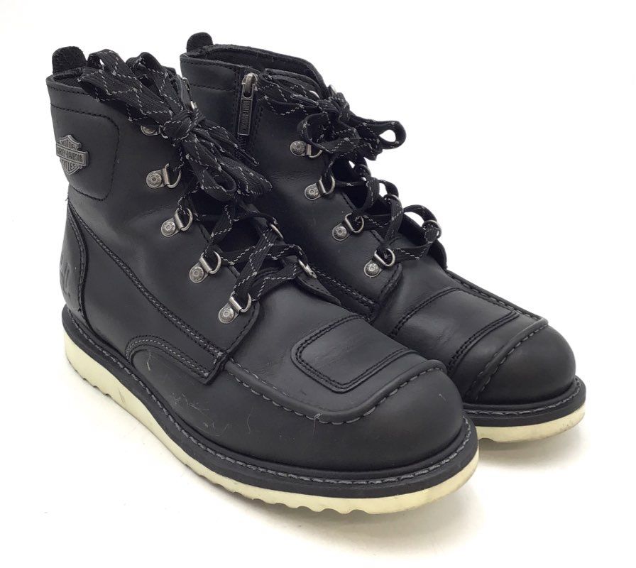 Harley-Davidson Bremen Black Leather Motorcycle Riding Boots Men's Size 10