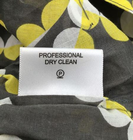 Tory Burch Gray Yellow Dot Print Sheer Cotton Tatum Blouse Women's 0 COA