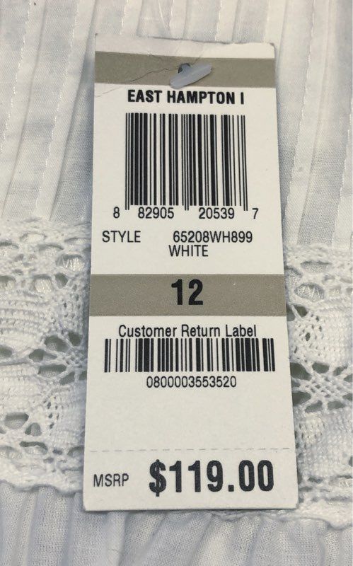 INC International Concepts Women's White Lace East Hampton Dress Sz 12 NWT