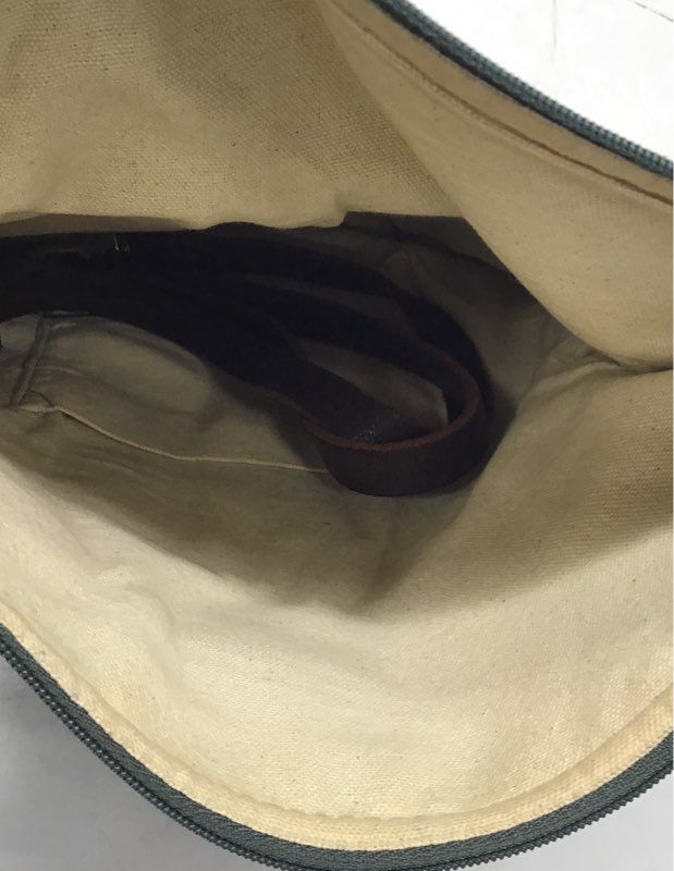 Burn Bags USA Navy Blue Cream Canvas Fire Hose Foldover Crossbody Bag