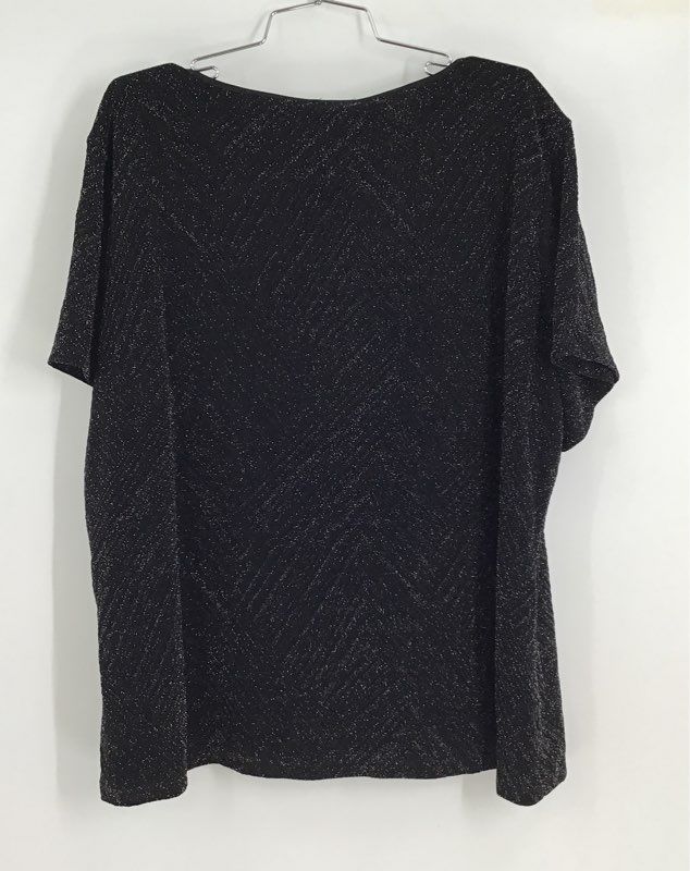 NWT Calvin Klein Women&#39;s Black Short Sleeve Round Neck Blouse - Size 2X