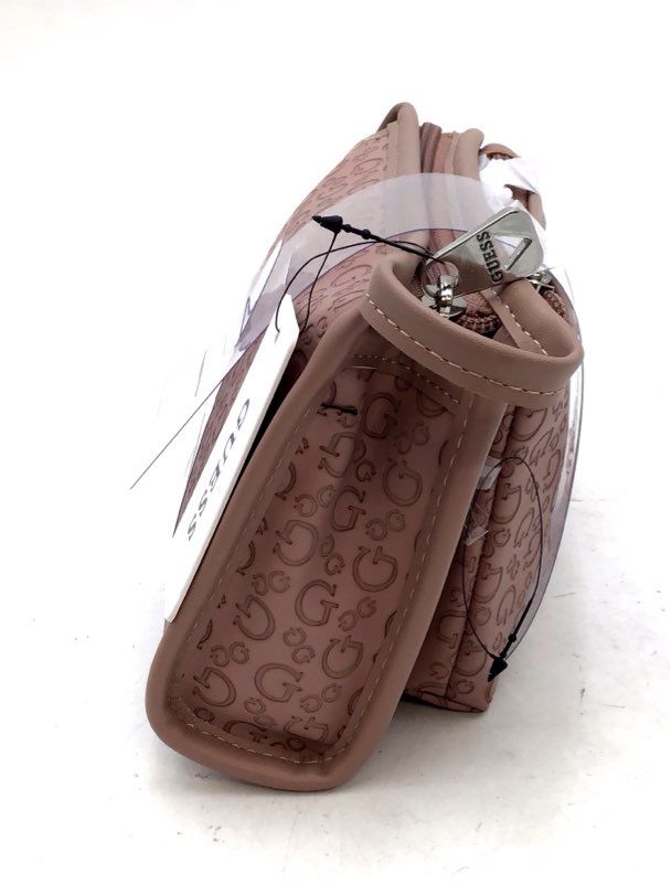 Guess Dusty Mauve Crimson Travel 2-Piece Makeup Cosmetic Bag Set NWT