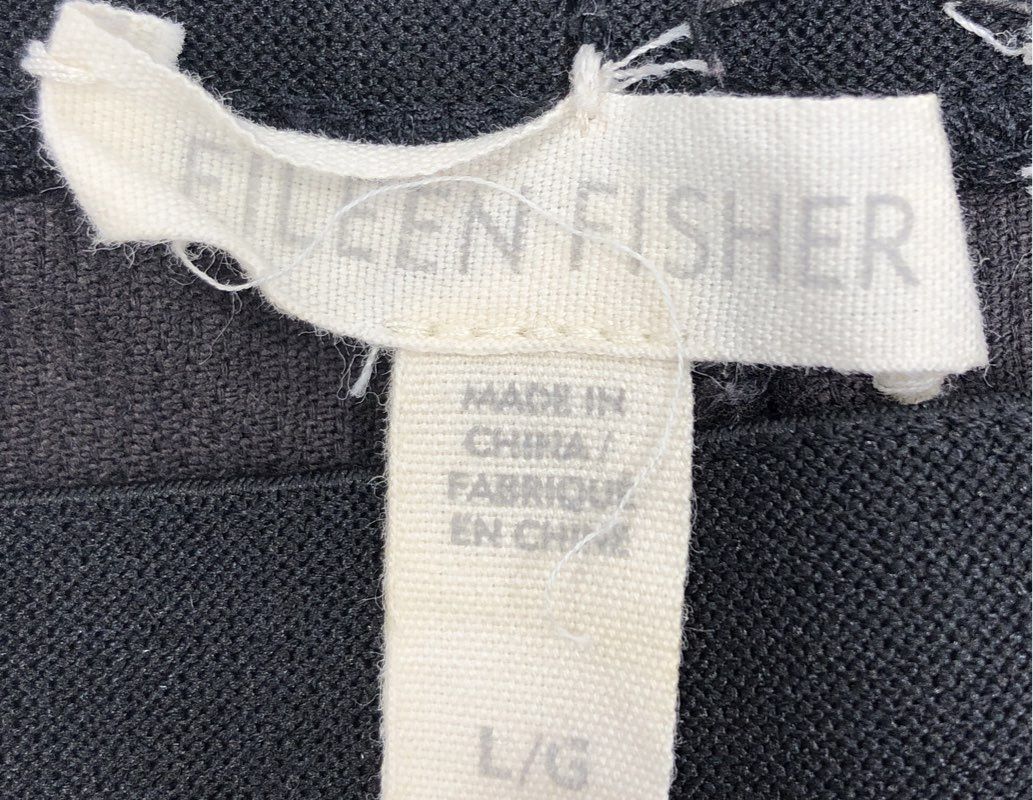 Eileen Fisher Women's Charcoal Gray Fine Wale Corduroy Pull On Pants Sz L
