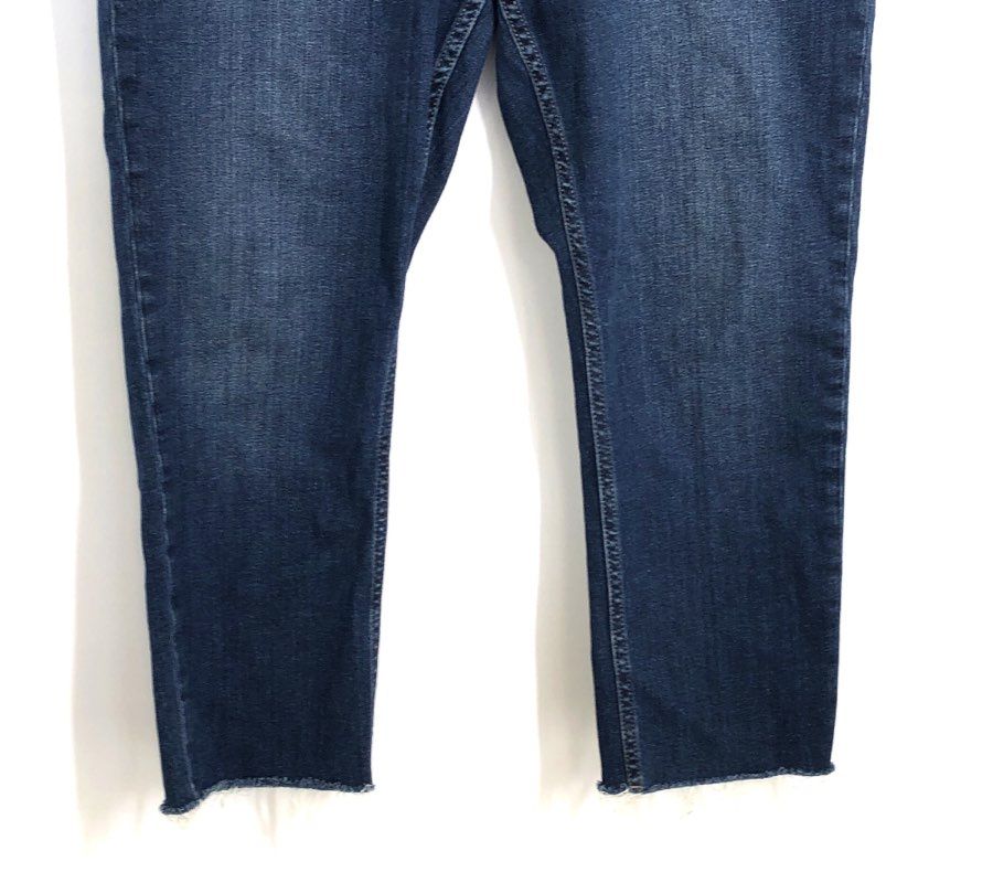 GAP Women's Blue Vintage Slim High Rise Frayed Hem Raw Edge Jeans Sz 33 16R