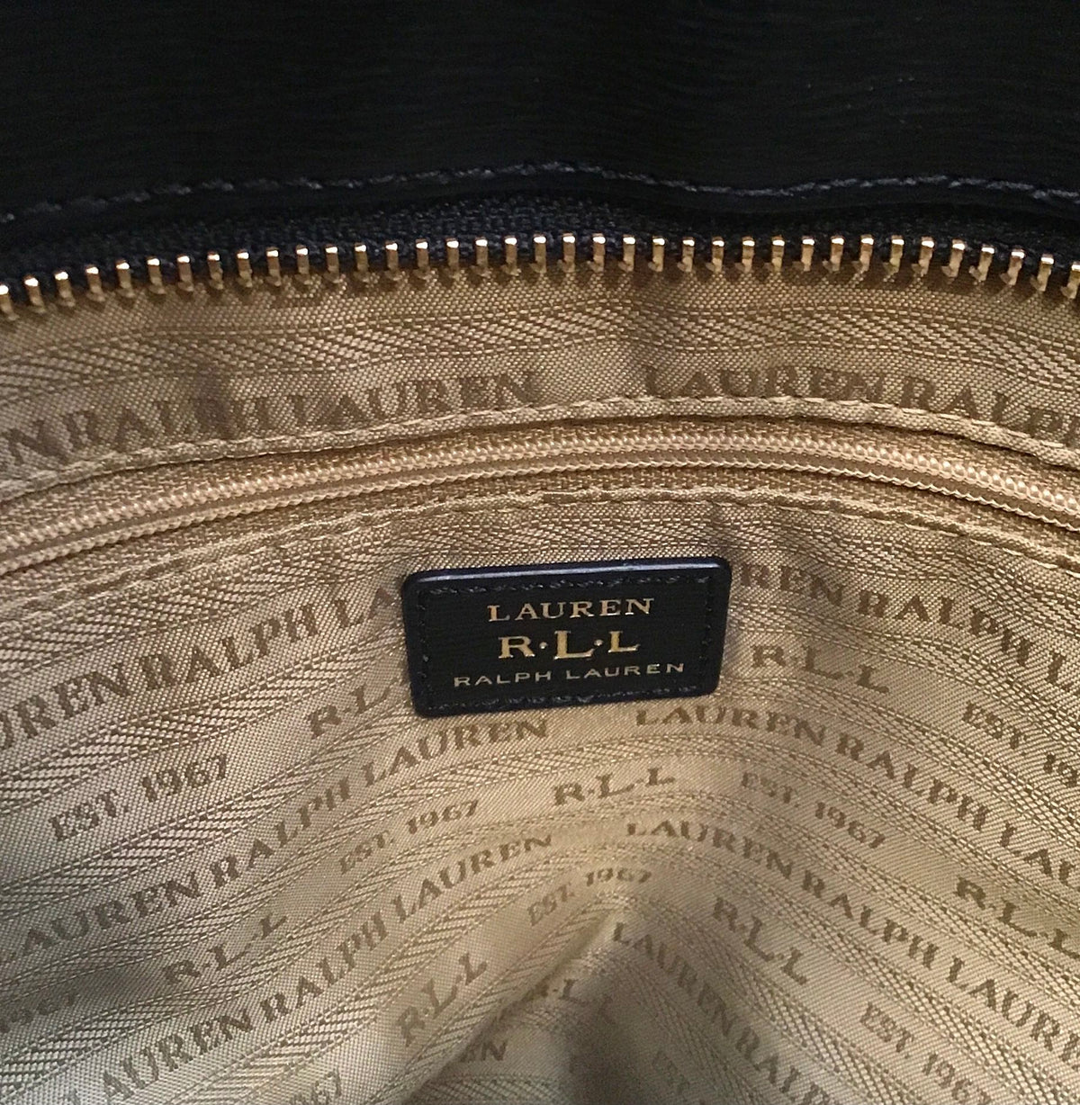 Lauren Ralph Lauren Black Leather Tote Bag