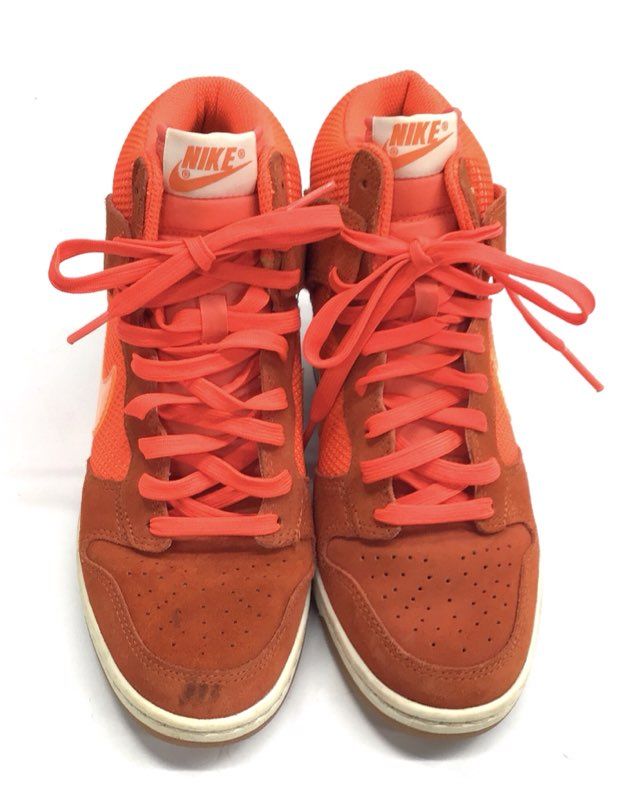 Nike Dunk Sky High Orange Citrus Women's Wedge Sneakers Size 7.5