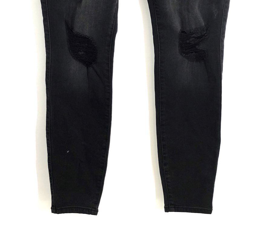 Torrid Women's Black Distressed Ripped High Rise Skinny Jeans Size 10R