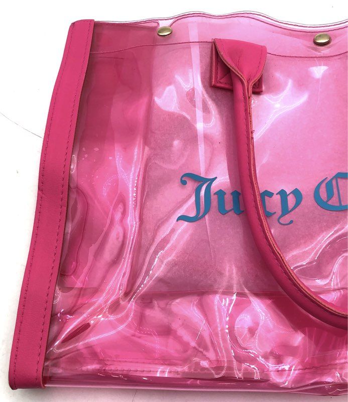 Juicy Couture Pink PVC Transparent Tote Bag Fragrance Gift With Purchase NWT