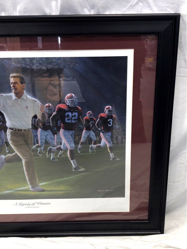William Hallmark A Legacy of Winners Alabama Football Saban Print Signed Framed