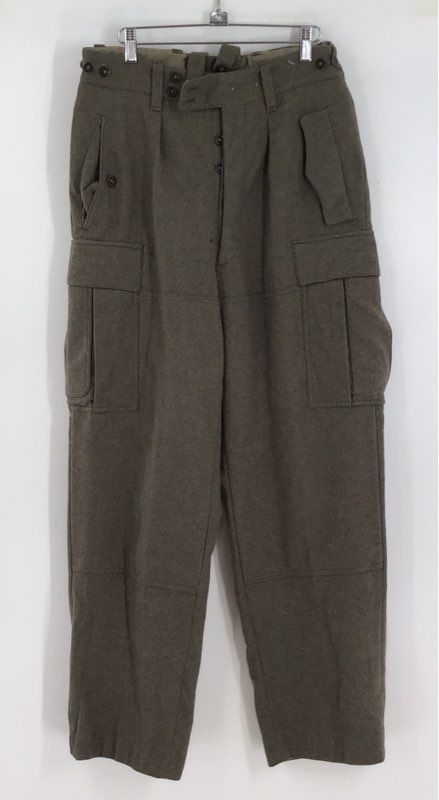 Alois Heiss KG Men&#39;s Gray Wool Hiking Cargo Pants - Size Measured