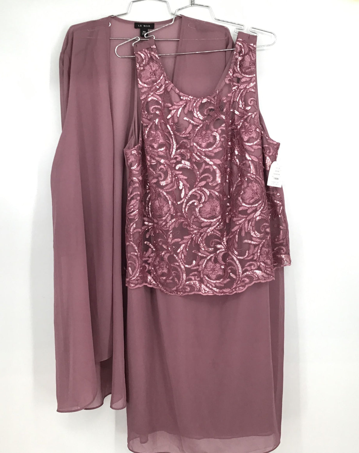 NWT Le Bos Women&#39;s Tea Rose Jacket And Dress - Size 18W