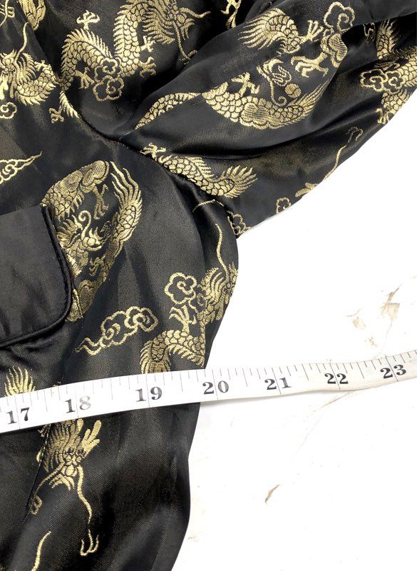 Vintage Squirrel Silk Dragon Print Robe Kimono Hangzhou China Sz 50