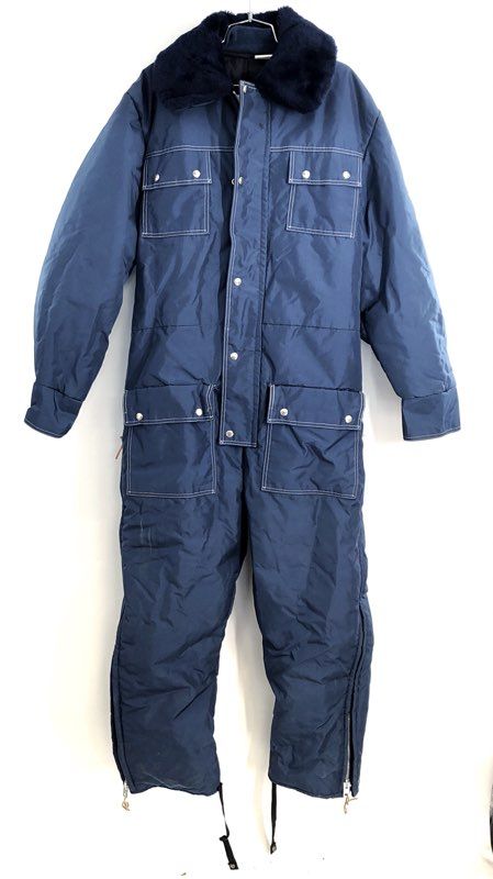 Vintage 70s JCPenney Big Mac Snowmobile Suit One Piece Blue Sz L Tall