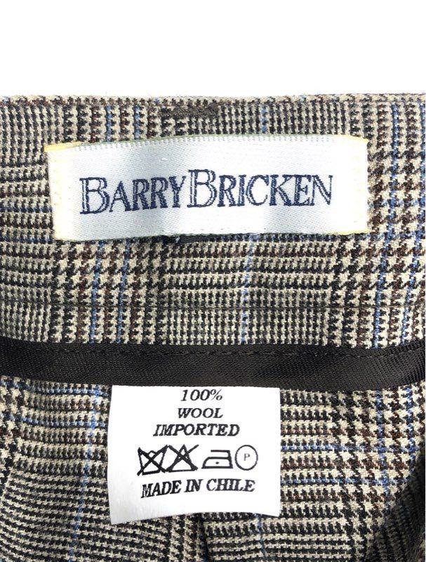 Barry Bricken Women's Brown Multi Plaid 100% Wool Straight Leg Pants NWT Sz 10