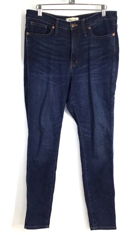 Madewell Women's 10" High-Rise Skinny Jeans Dark Wash Stretch Denim Sz 29
