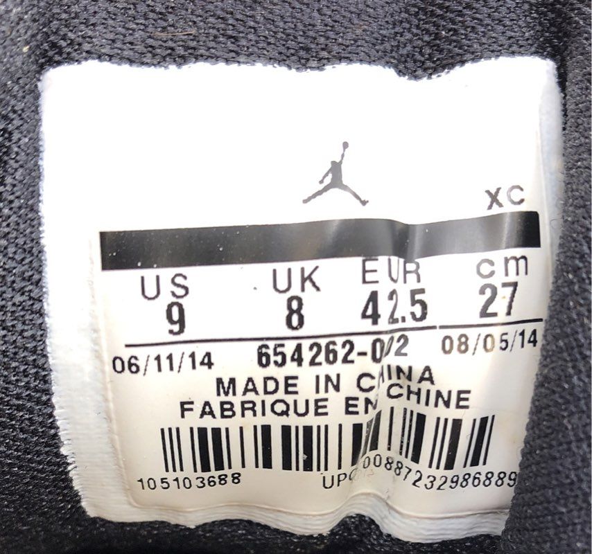 Nike Air Jordan Flight Origin 2 Black Gym Red White Basketball Shoes Size 9