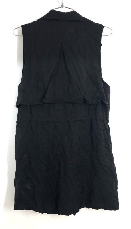 BB Dakota Women's Black Tencel Drape Front Sleeveless Layered Vest Sz S