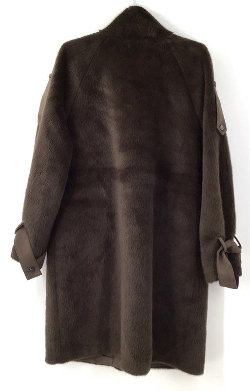 NWT Love Token Women's Brown Faux Fur Trench Coat - Size M