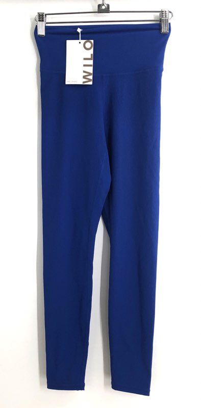 Wilo The Label Women's Royal Blue High Rise Ribbed Leggings Sz XS NWT